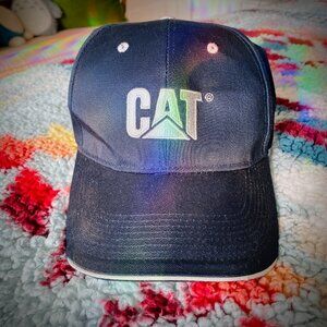 Cat Construction Navy Embroidered Hat